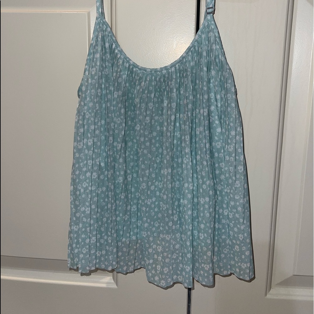 FLORAL GREEN TANK-TOP